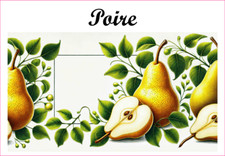 Poire 12 sticker vinyl conserve fruit légume confiture fait maison