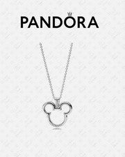 Genuine Pandora Disney Mickey Head Floating Locket with Necklace in box