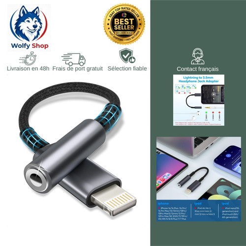 Adaptateur lightning vers - vers, jack