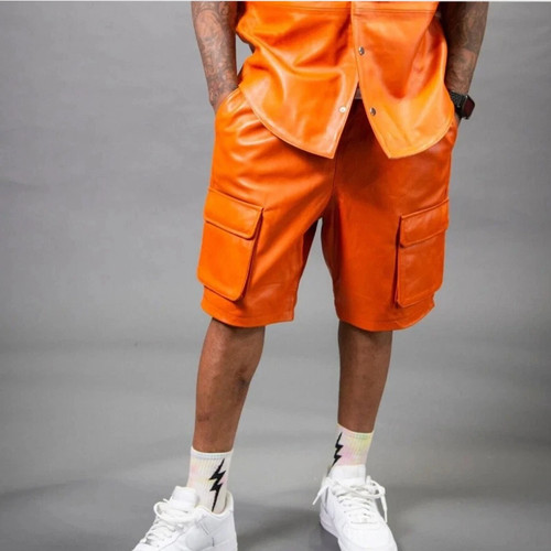 Nouveau short cuir - nouveau, orange