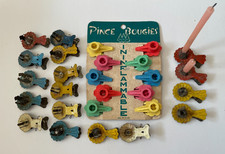 Vintage 1950s French Pince Bougies Candle Holders Metal & Hard Rubber Xmas Clips