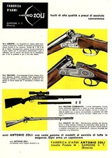 PUBBL.1965 FACTORY WEAPONS ANTONIO ZOLI GARDONE V.T.BRESCIA RIFLE HUNTING MODELS