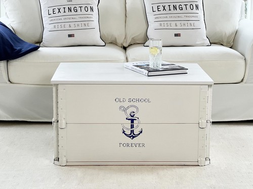 Table basse blanc coffre - basse, bois
