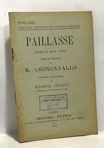 Paillasse drame deux actes - paillasse,