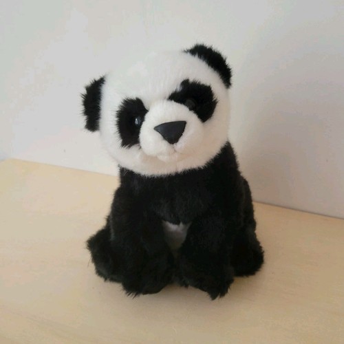 Peluche panda assis - noir, et