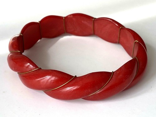 Bracelet vintage rouge - vintage, et