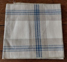 Vintage Plaid Linen Fabric Coupon 23.5 X 175cm