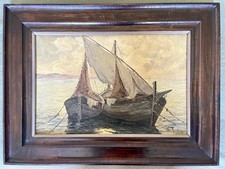 Ancien tableau marine mer port