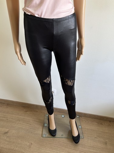 Legging noir simili cuir - noir,