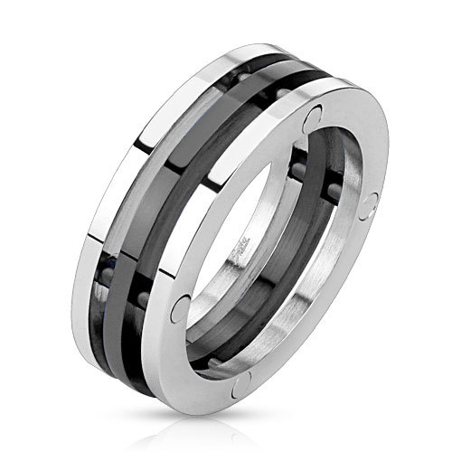 Bague anneaux homme acier - anneaux,
