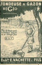 Antique 1938 Rigid Lawn Mower Magazine Issue Advertising