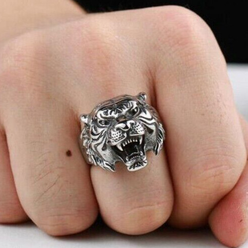 Bague homme chevalière tigre - homme,