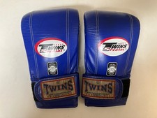 Twins Special Boxing Bag Gloves TBGL3F. Size L Blue Muay Thai Leather Thailand