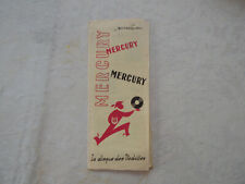 Old pub brochure MERCURY Le Disque des Vedettes 78, 33, 45 Tours Nov 1953