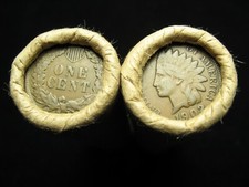?ONE SHOTGUN PENNY ROLL FULL OF INDIAN HEAD CENTS @OLD COPPER COINS 1859-1909?
