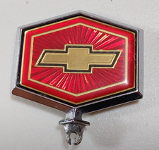 Vtg 1980s Chevy Malibu El Camino Hood Ornament Emblem Insert Bowtie Red Sunburst