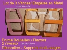 Lot 3 étagères métal 