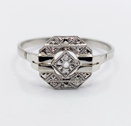 Bague art deco blanc 18k - bague,