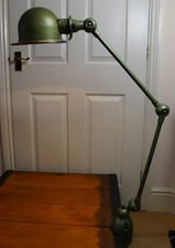 Authentic Jielde Dual Arm Clamp Lamp French Industrial Green Patina -  N5