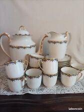 ANCIEN ET JOLI SERVICE À CAFÉ. PORCELAINE DE LIMOGES. MAISON PAULHAT. 22 PIECES.