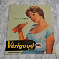 VERIGOUD SODA CARTON 1950 SIGNE STAR LA PIN UP  YEUX DE BICHE