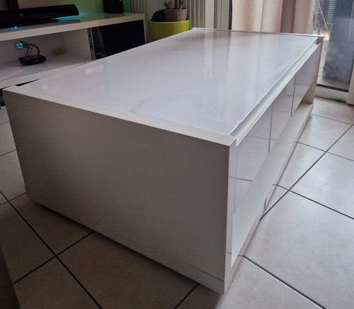 Table basse blanc - table,