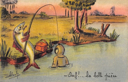 Cpa fantaisie poisson - fantaisie, /