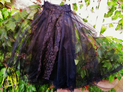 Jupon noir ancien tulle - jupon,
