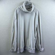 LIT Active Whisper Oversized Turtleneck Large Ivory Sweatshirt Puff Sleeves Top