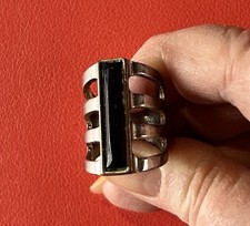 GROSSE BAGUE VINTAGE ACIER