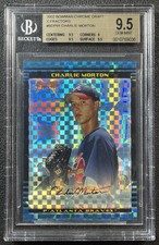 CHARLIE MORTON BGS 9.5 2002 BOWMAN DRAFT CHROME X-FRACTOR REFRACTOR RC 35/150