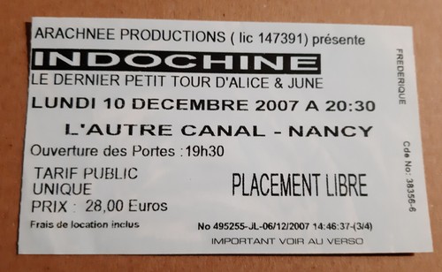 Ticket billet stub used - billet,