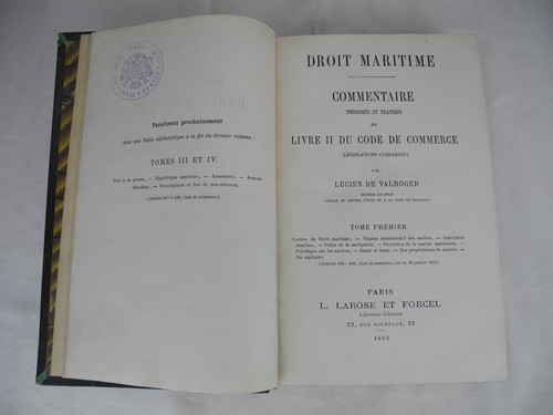 Livre droit maritime 1883 - livre,