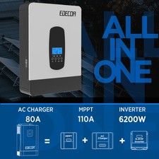 Hybride Onduleur Inversor 48V 220V 6200W MPPT 110A Off-Grid Solar Inverter Gris