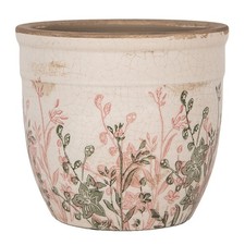 Pot de fleurs céramique beige