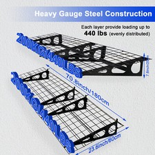 Storage rack Garage Storage Rack 2x6ft Wall Shelf 2-Pack Floating Wall Shelf