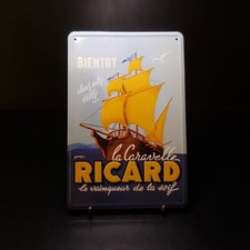 N23.486 Ricard Caravelle Yermel plate metal aluminum advertising alcohol pastis France