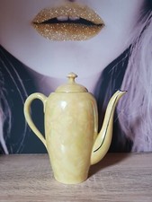 CAFETIÈRE THÉIÈRE VINTAGE JAUNE RÉTRO