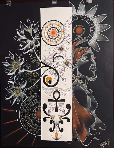 Tableau fleur afrique - la,
