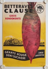 BETTERAVES CLAUSE 1950s NEUZZERET Agricultural Poster