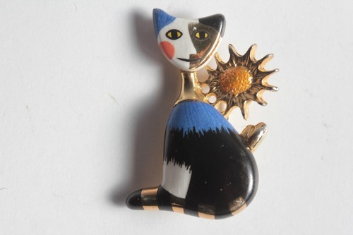 Goebel broche chat porcelaine - goebel,