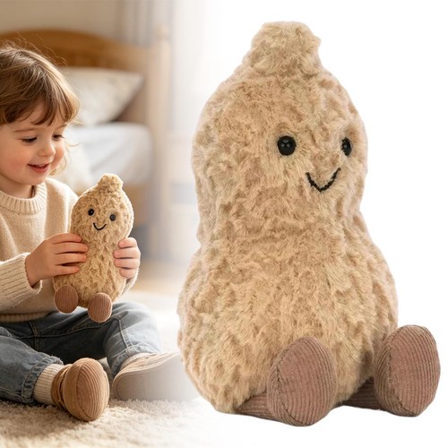 Peluche cacahuète 17cm - 17cm, jaune