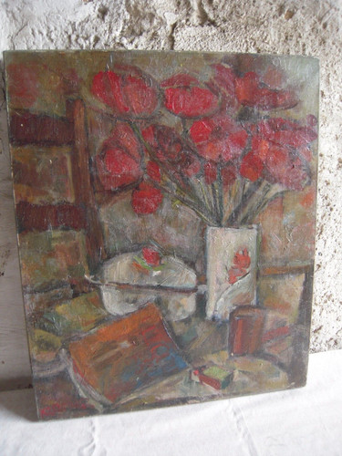 Huile sur toile signee - toile,
