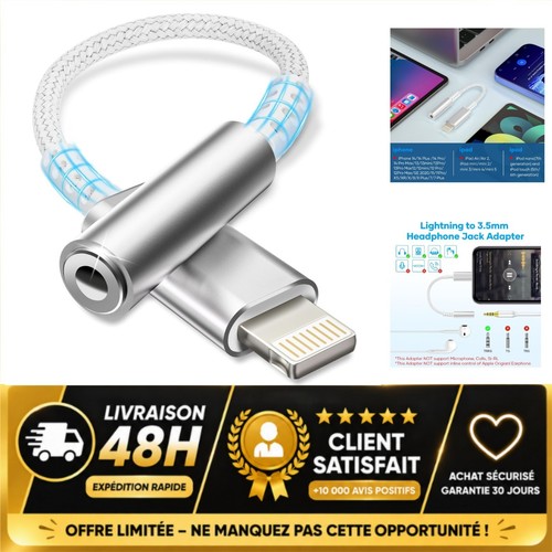Adaptateur lightning jack 5 - adaptateur,