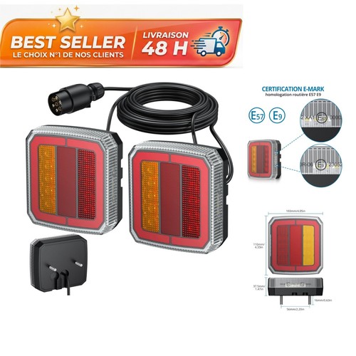 Feux arrière remorque led - remorque, 7