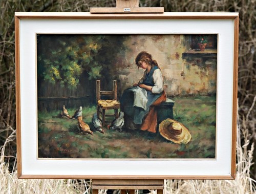 Huile sur toile encadrée - huile,