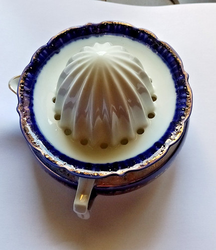 Presse citron porcelaine bleu - porcelaine,