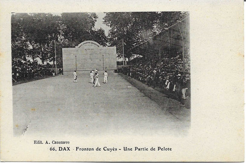 Cpa animée dax fronton - animée, de