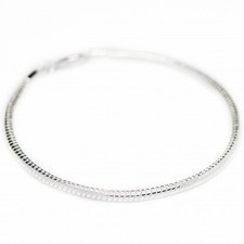 Bracelet fin snake en argent, mixte pour homme et femme