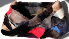 Fourrure Écharpe Vison Loop Tube des Deux Côtés Col Manteau Filets Multicolore